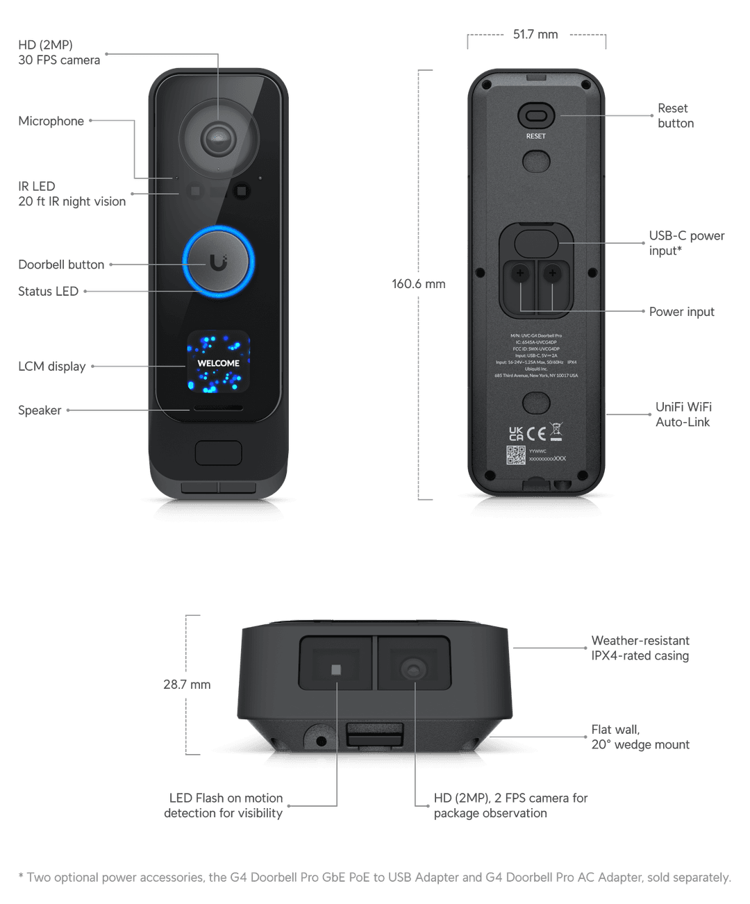 防犯カメラunifi G4 doorbell pro