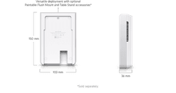 Ubiquiti unifi u7-pro-wall | wifi 7 6 ghz | 2. 5 gbe poe+ | 300+ uporabnikov | bela stenska dostopna točka ap 4 Ubiquiti u7-pro-wall stenska montaža in mere dostopne točke