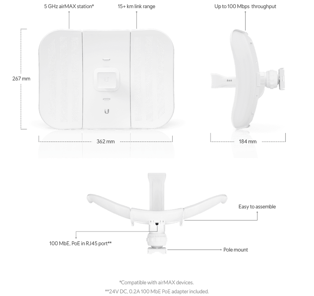 UISP AirMAX LiteBeam M5 Tech Specs Uisp airmax litebeam m5 tech specs