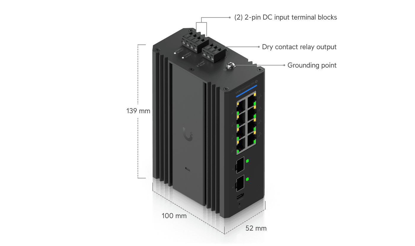 Switch Industrial DIN 8 PoE