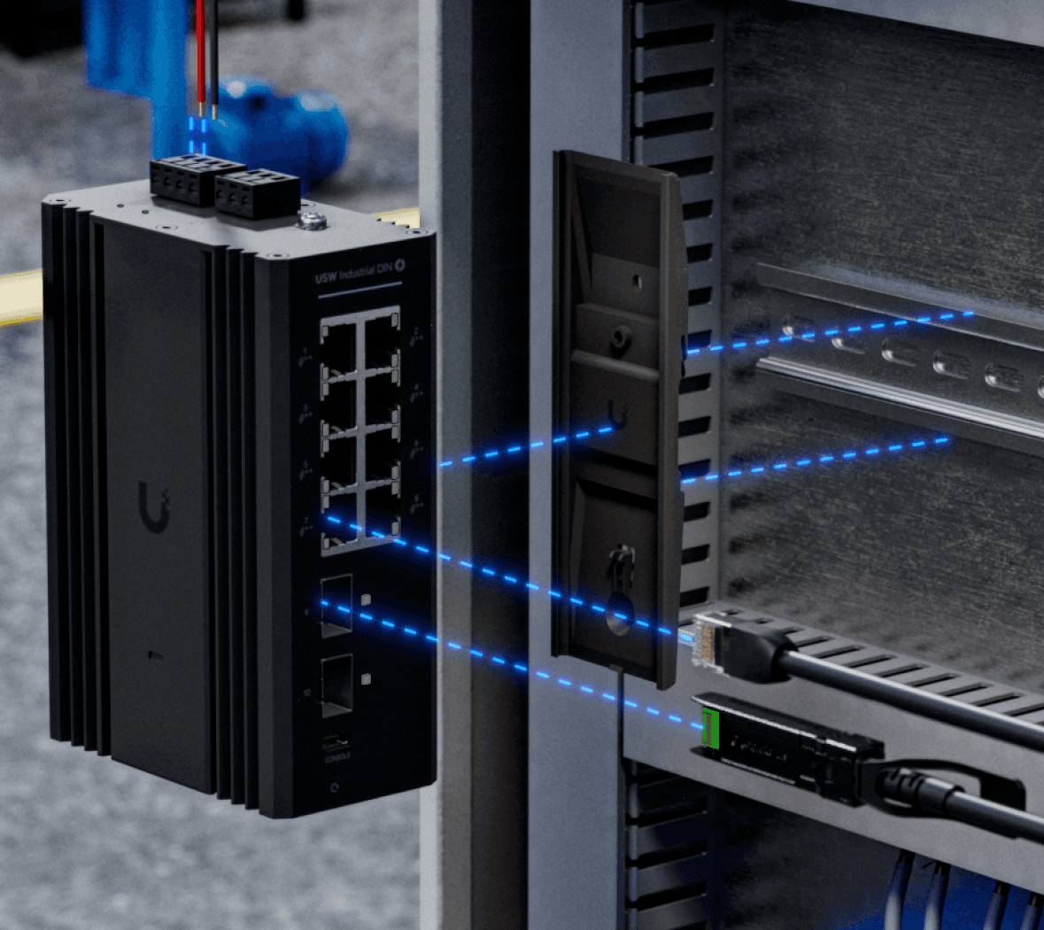 Switch Industrial DIN 8 PoE