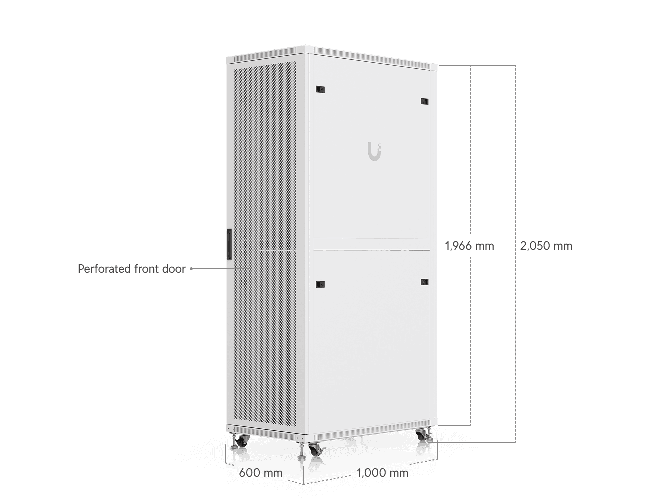 42U Rack Cabinet, 1,000 mm, Perforated Door