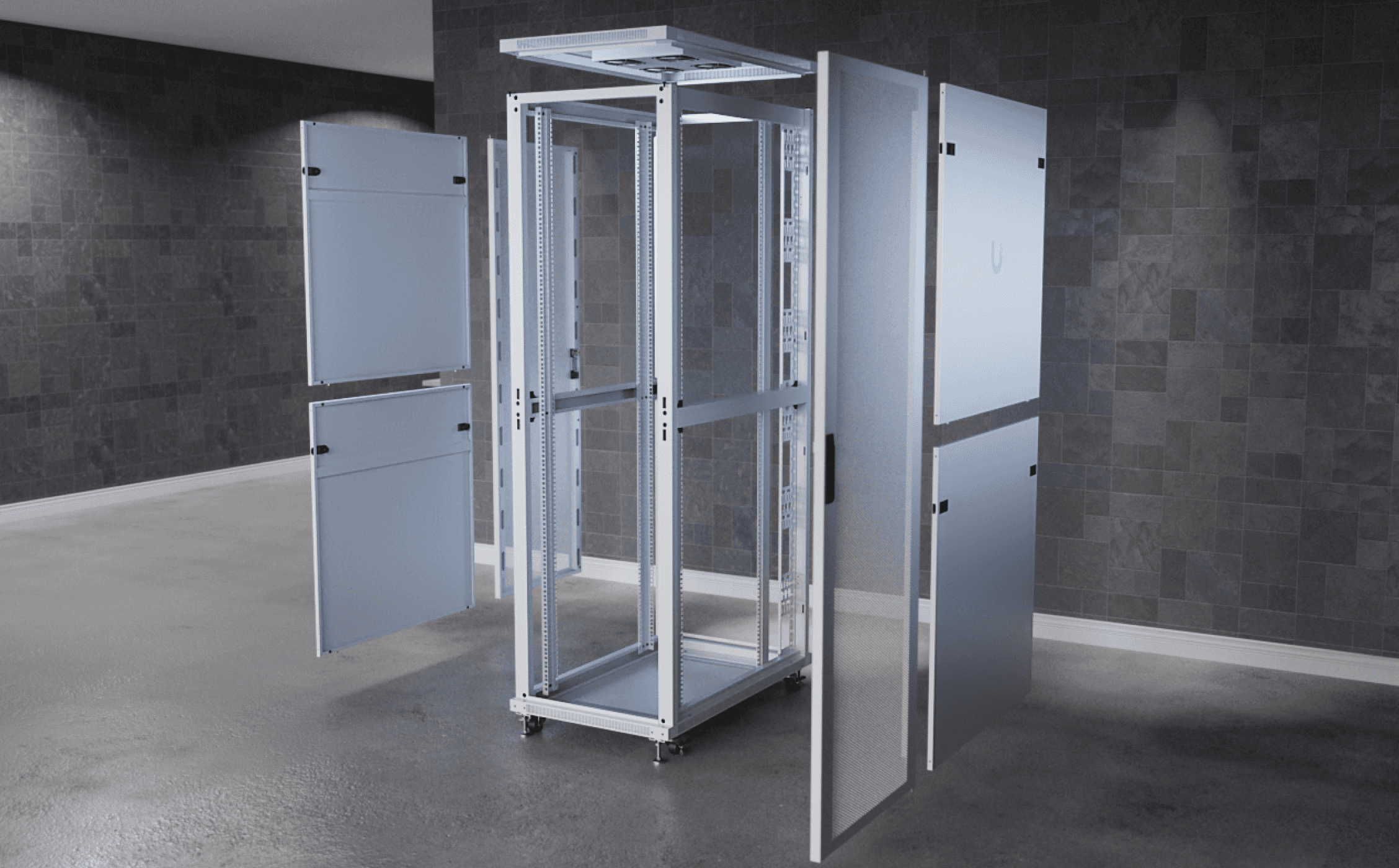 42U Rack Cabinet, 1,000 mm, Perforated Door