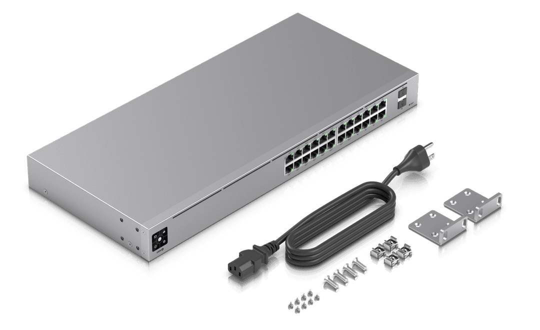 Contenido oficial de la caja de USW-24-POE