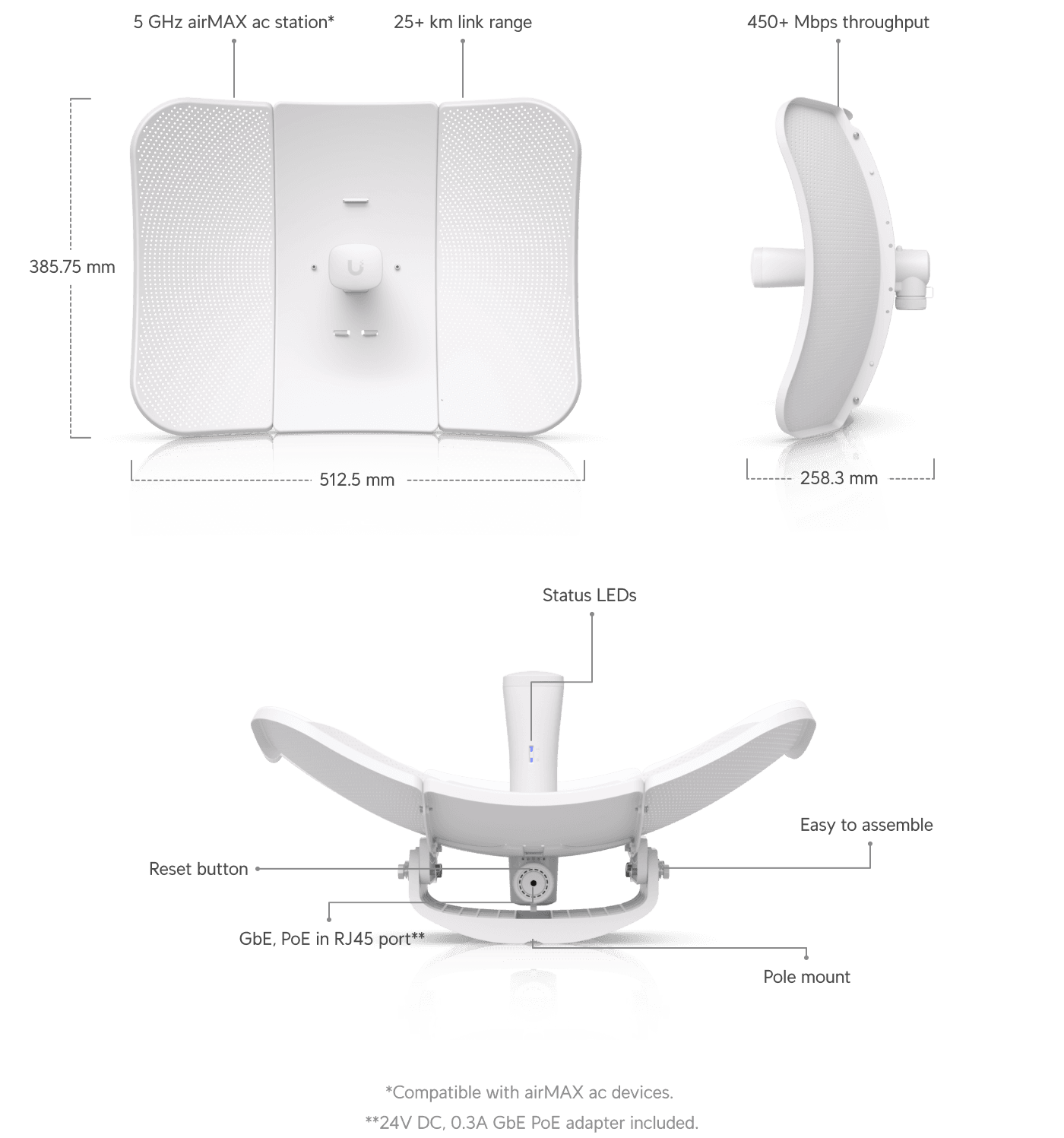 airMAX LiteBeam 5AC Long-Range Station