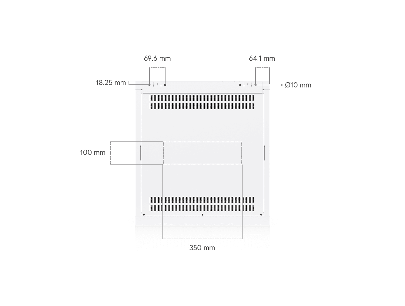 12U Rack Cabinet, 600 mm, Perforated Door