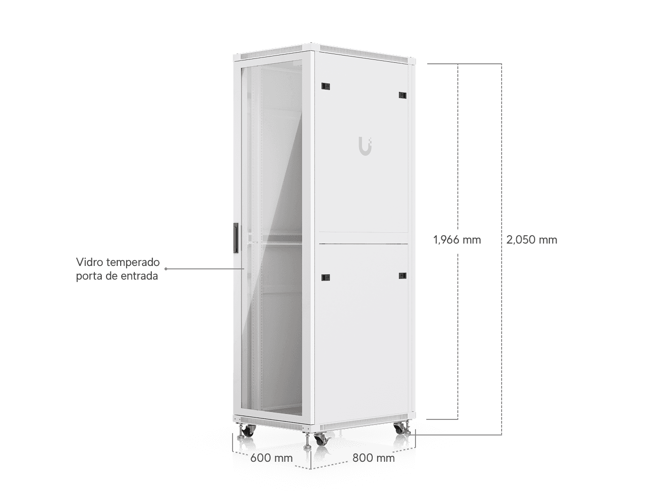 42U Rack Cabinet, 800 mm, Porta de Vidro