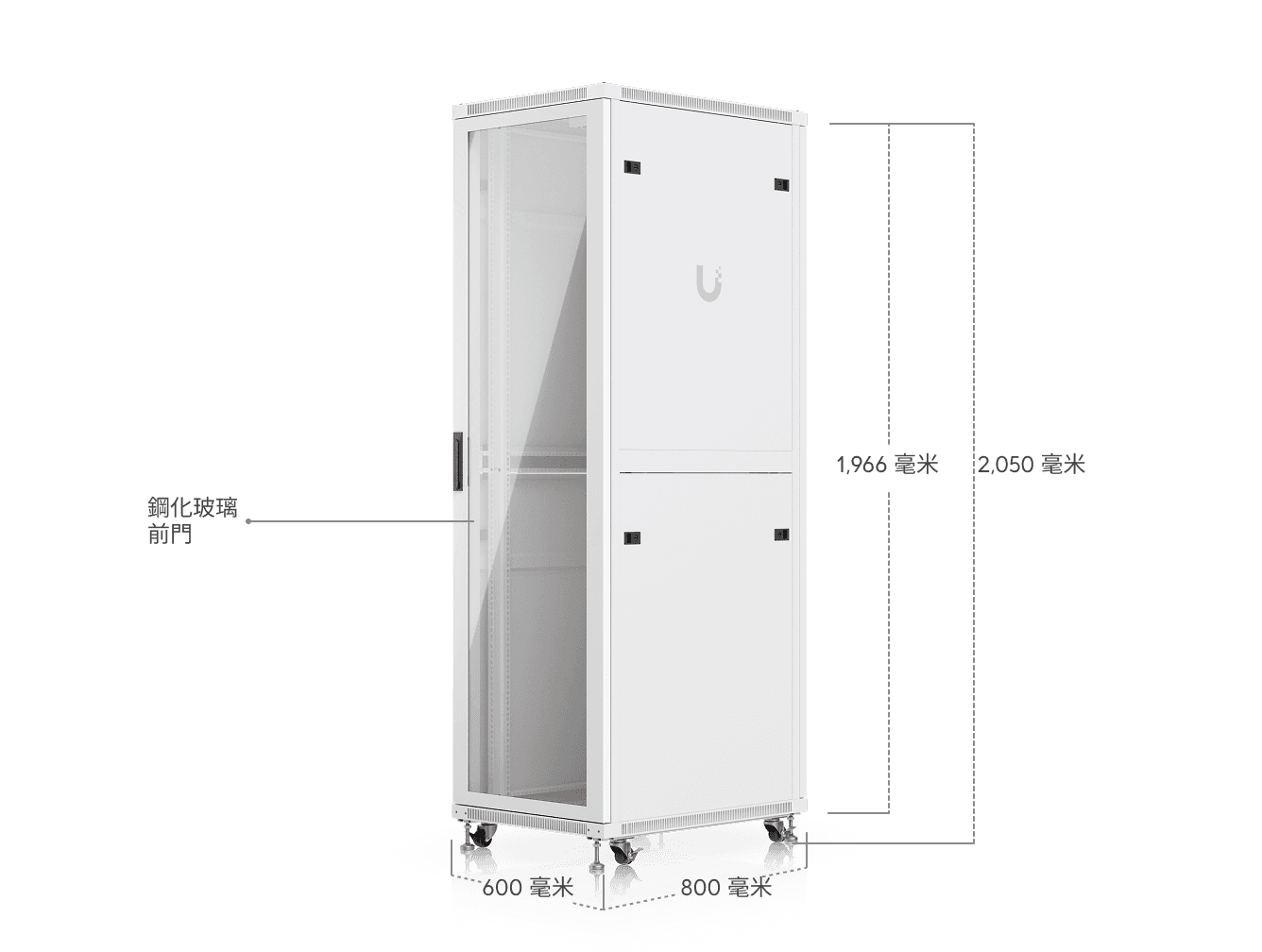 42U Rack Cabinet,800 毫米,玻璃門