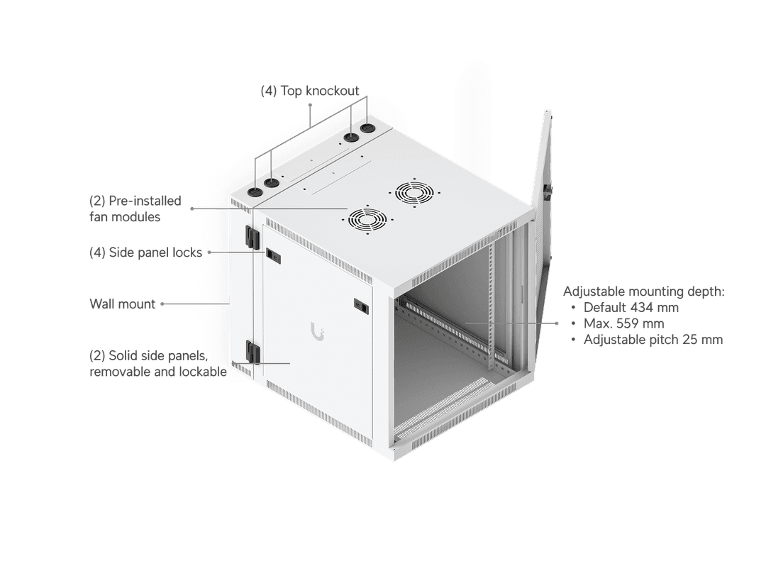 UniFi 12U Rack Cabinet - Tech Specs