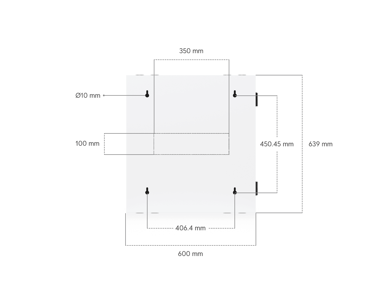 12U Rack Cabinet, Swing, Perforated Door