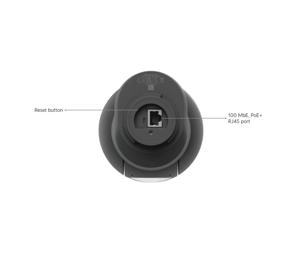 Ubiquiti G6 PTZ zwart: onderzijde en netwerkaansluiting