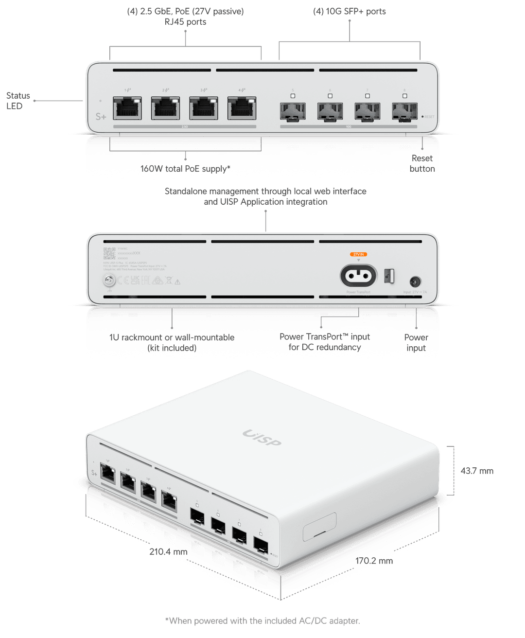 Uisp Router Pro Rear Connector UISP Switch Plus - Ubiquiti Store