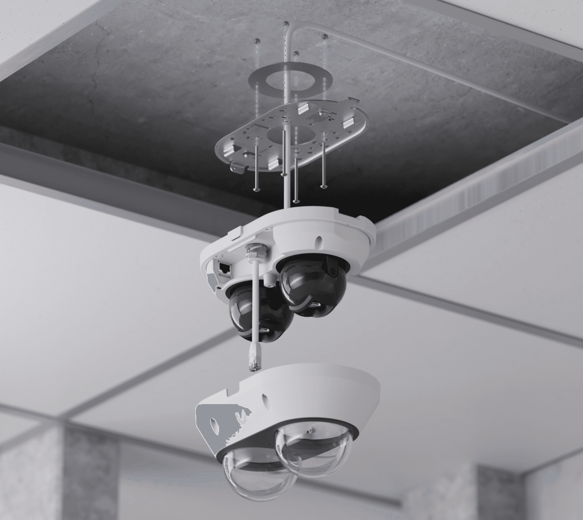 Ubiquiti AI Multi Sensor 2 UVC-AI-MS-2-W – montageopbouw aan het plafond