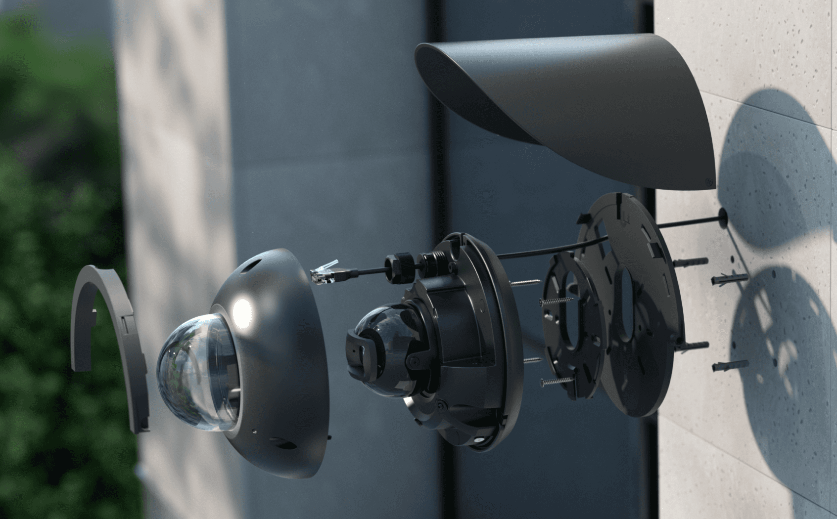 Ubiquiti G6 Dome Weather Shield gemonteerd