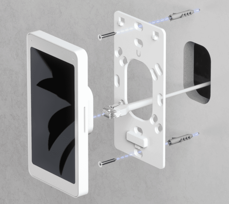 Intercom Viewer - montageplaat en bekabeling voor wandmontage