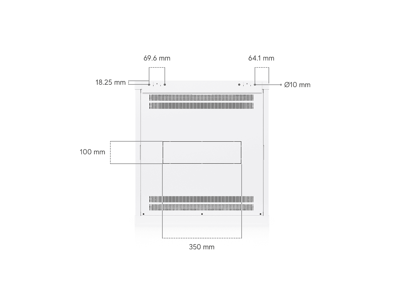 12U Rack Cabinet, 600 mm, Glass Door