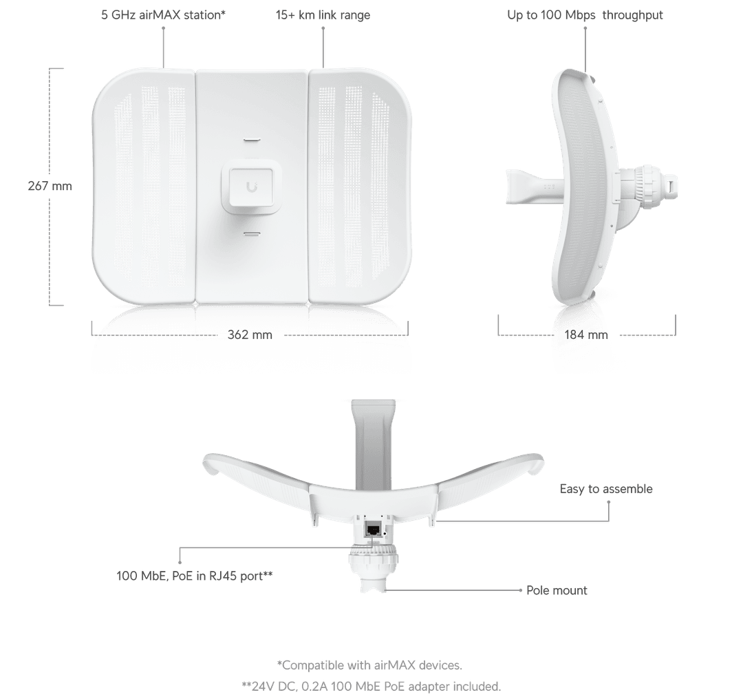 UISP AirMAX LiteBeam M5 Tech Specs uisp-airmax-litebeam-m5-tech-specs