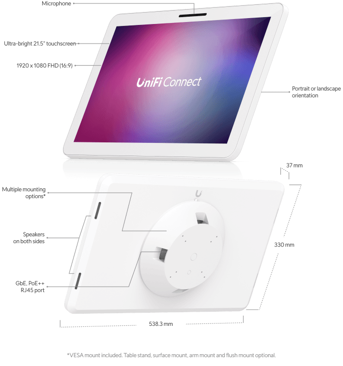 Ubiquiti (UC Display) Ubiquiti Connect Display, 21.5' Full HD PoE++ ...