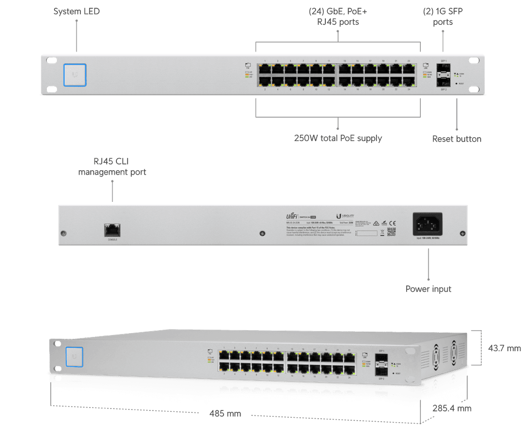 UniFi Standard 24 PoE Gen1 Tech Specs unifi-standard-24-poe-gen1-tech-specs